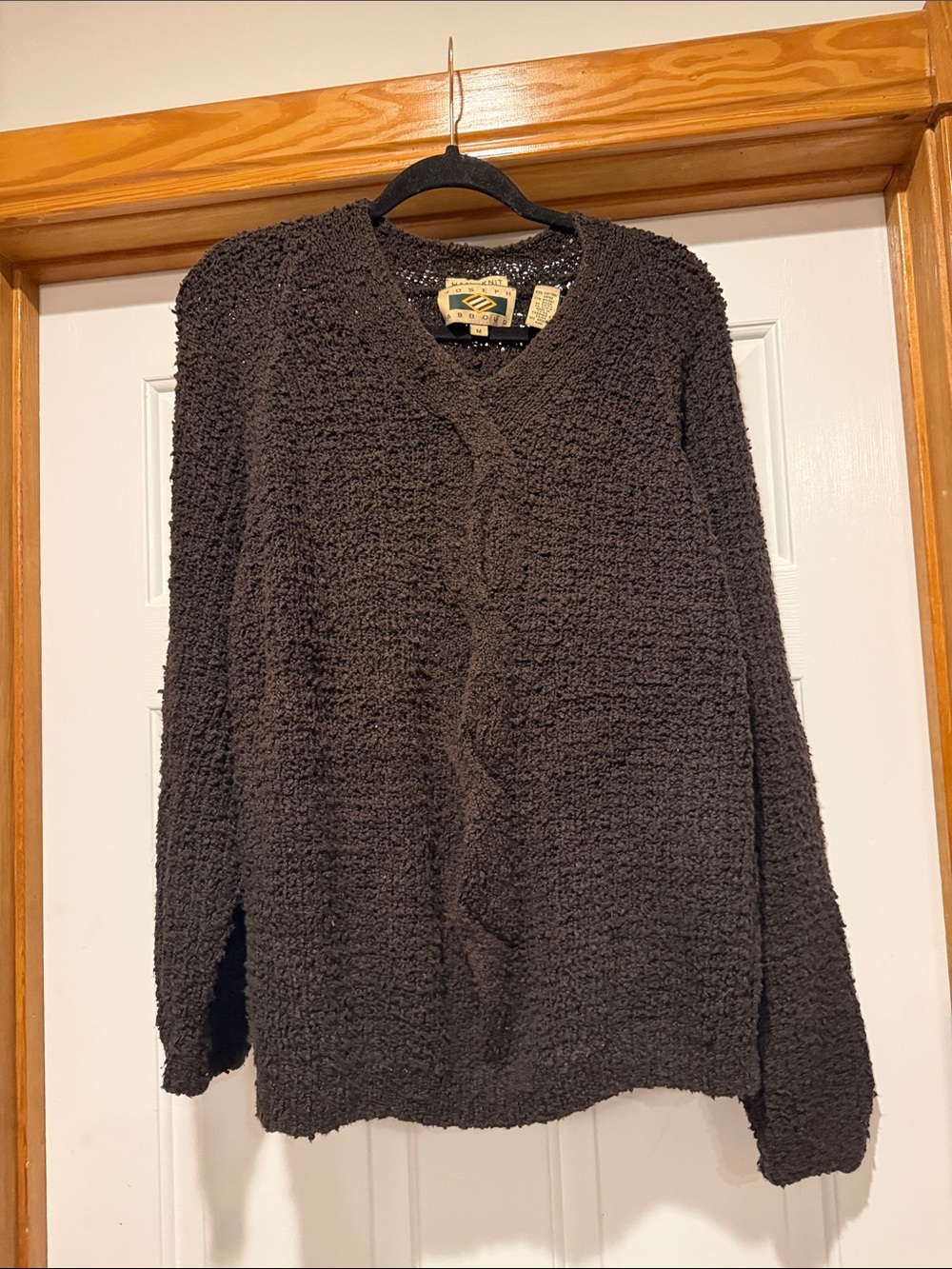 Joseph Abboud Dark Brown Soft Textured Cozy Sweater